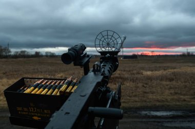 Ukrayna Silahlı Kuvvetleri 'nin Ukrayna' nın Kyiv bölgesinde 24 Mart 2024 'te İHA avcıları olarak adlandırılan hava savunma birimi. Yüksek kalite fotoğraf