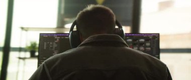 Odaklanmış ve kendini işine adamış bir profesyonel modern ve şık bir masa düzeninde yenilikçi yaratıcı işler yapmaktadır.