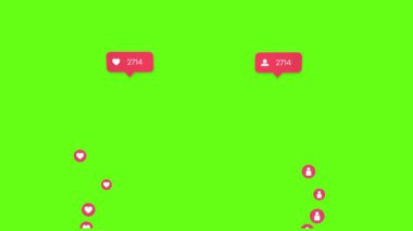 Renkli ve canlı bir yeşil arka plan beğenilerin ve takipçilerin görsel temsillerini gözler önüne seriyor.