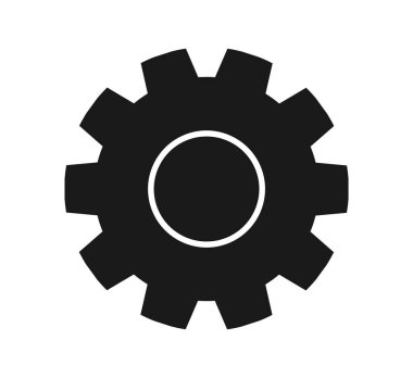 Dişli Sembollü Simge Ayarları. Düz biçim vektörü EPS.