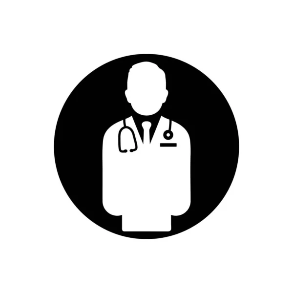 Ікона Медичного Лікаря Закруглена Кнопка Стиль Редагувати Векторні Ілюстрації Символ Векторна Графіка