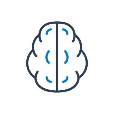 Beyin Çizgisi Simgesi. Düzenlenebilir Vektör Sembol İllüstrasyonu. 