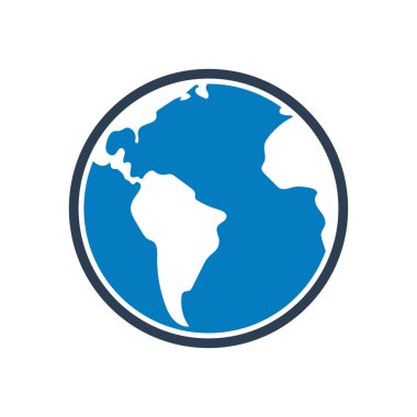 Simge Gezegeni. Globe Symbol ile. Düzenlenebilir Düz Vektör İllüstrasyonu.