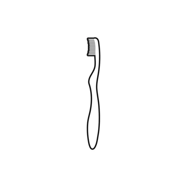 Значок Линии Зубной Щетки Вектор Плоского Стиля Eps — стоковый вектор