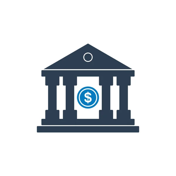 Εικονίδιο Τράπεζας Επεξεργάσιμη Επίπεδη Διανυσματική Απεικόνιση — Διανυσματικό Αρχείο