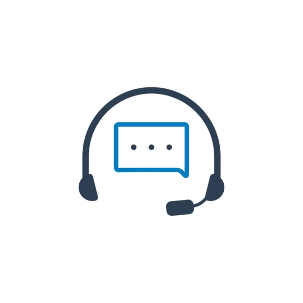 Hotline Szolgáltató Ikon Fülhallgatóval Buborékszimbólumokkal Szerkeszthető Lapos Vektor Illusztráció — Stock Vector