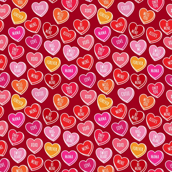 Valentýn Srdce Láska Romantické Znamení Bezešvé Vzor Ilustrace Vektor Design — Stockový vektor