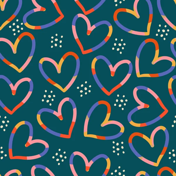 Coração Dos Namorados Amor Romântico Sinal Padrão Sem Costura Ilustração — Vetor de Stock