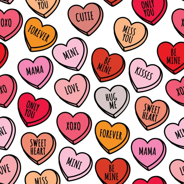 Valentijnsdag Liefde Romantisch Teken Naadloze Patroon Illustratie Vector Ontwerp Voor Rechtenvrije Stockvectors