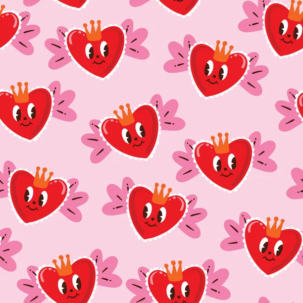 Valentýn Srdce Láska Romantické Znamení Bezešvé Vzor Ilustrace Vektor Design Stock Ilustrace