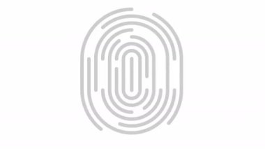 Parmak izi tanıma animasyonu. Parmak izi doğrulama ve kullanıcı tanımlama kavramı.