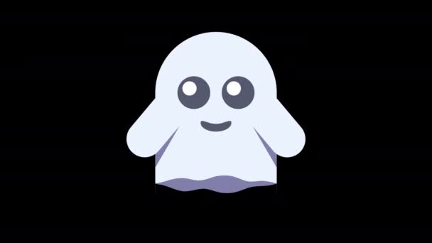 Animation Flying Cute Ghost Waiting Loading Concept — Stock Video