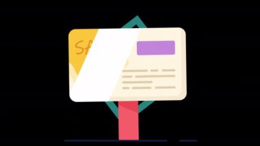 Animasyon satış levhası. Teklif, promosyon ve reklam kavramı. 