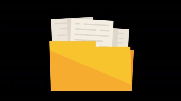 Анімація Відкриття Закриття Тек Тека Комп Ютерних Файлів Документами — стокове відео