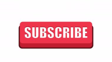 Şeffaf arkaplanda abone düğmesine tıklamanın canlandırması.