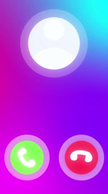 Canlandırılmış Gelen Arama Ekran Şablonu. Telefon ya da telefon çalma arayüzü.