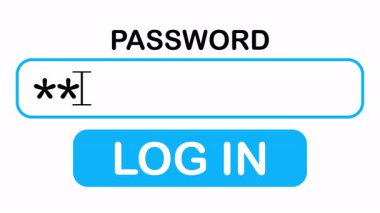 Şifre Alan Doldurma Canlandırması. Güvenli Kullanıcı Arayüzü Girdisi Konsepti