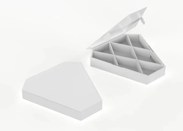 Caja Triangular Papel Abierto Aislada Sobre Fondo Blanco Ilustración —  Fotos de Stock