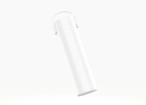 Matte Thermos Bottle Mockup在白色背景下被隔离 3D说明 — 图库照片