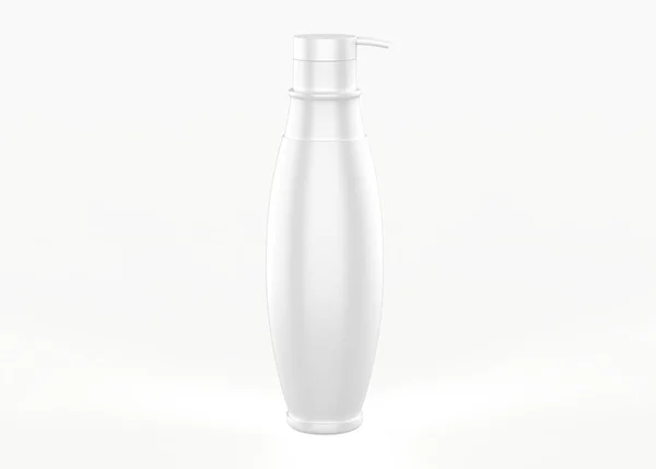 Bottiglia Plastica Con Ugello Lungo Mockup Isolato Sfondo Bianco Illustrazione — Foto Stock