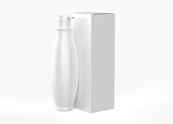 ロングノズルモックアップ付きのプラスチックボトルは 白い背景に隔離されています 3Dイラスト — ストック写真