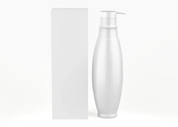 Bottiglia Plastica Con Ugello Lungo Mockup Isolato Sfondo Bianco Illustrazione — Foto Stock