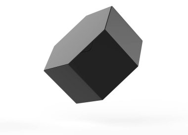 Altıgen kutu modeli beyaz arkaplanda izole edildi. 3d illüstrasyon
