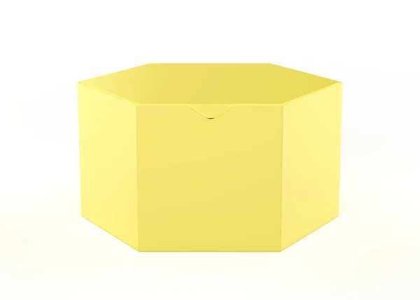Sechskant Box Attrappe Isoliert Auf Weißem Hintergrund Illustration — Stockfoto