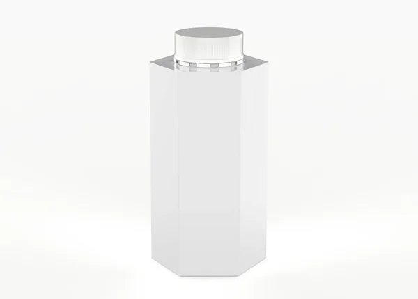 Lege Zeshoekige Plastic Fles Geïsoleerd Een Witte Achtergrond Illustratie — Stockfoto