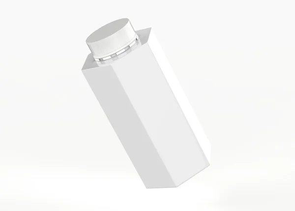 Fehér Alapon Izolált Üres Hatszögletű Műanyag Palack Illusztráció — Stock Fotó