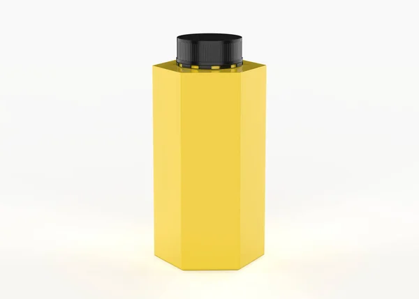 Άδειο Εξαγωνικό Πλαστικό Μπουκάλι Απομονωμένο Λευκό Φόντο Εικονογράφηση — Φωτογραφία Αρχείου