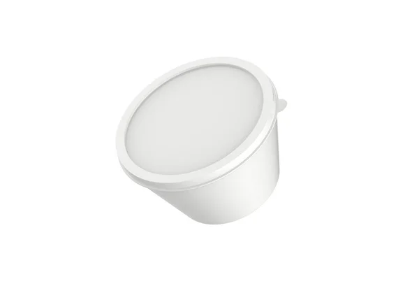 Contenitore Plastica Carta Alimentare Tazza Dolce Yogurt Gelato Panna Acida — Foto Stock
