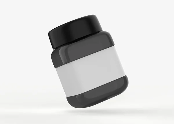 白地にプラスチック製の瓶のモックアップ 3Dイラスト — ストック写真