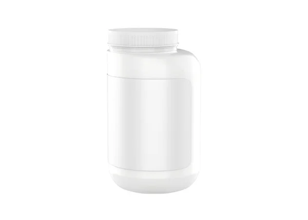 Plastic Glass Jar Mockup Isolated White Background Illustration — Stock Photo, Image