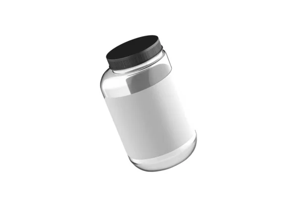 Transparante Glazen Pot Mockup Geïsoleerd Witte Achtergrond Illustratie — Stockfoto