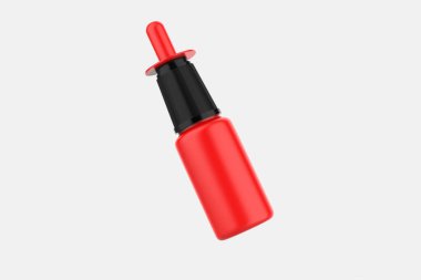 Matte Dropper Şişe Modeli Beyaz Arkaplanda izole edildi. 3d illüstrasyon