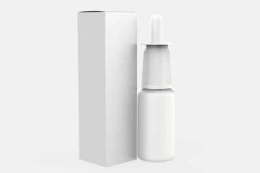 Matte Dropper Şişe Modeli Beyaz Arkaplanda izole edildi. 3d illüstrasyon