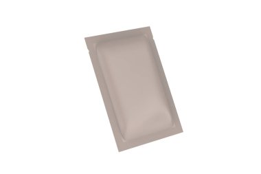 Kese manken torbası. Kahve veya meyve suyu paketi. 3d illüstrasyon