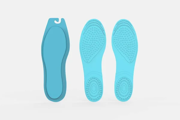 弗里斯多凝胶云超级舒适的可裁剪鞋底 防止脚后跟 腿和背痛 柔软和舒适的感觉 3D说明 — 图库照片