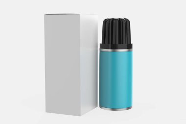 Parlak Çırpılmış Krema Şişesi Mokup. 3d illüstrasyon