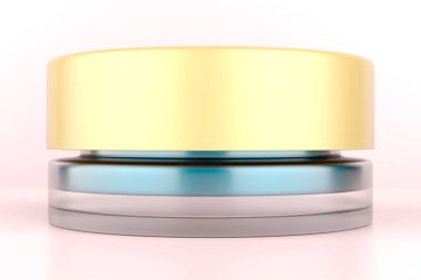 Dudak kremi, beyaz arka planda iozyon yapmış. 3d illüstrasyon