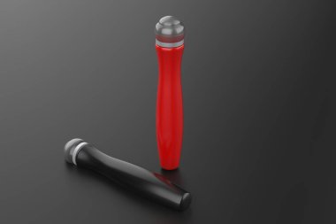 Roller Ball Uygulamalı Kozmetik Şişe Mockup. 3d illüstrasyon