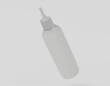 Matte Bottle with Box Mockup Isolated On White Background. 3d illustration