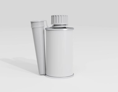 Matte Bottle with Spout Cap Mockup Isolated On WQhite Background. 3d illustration