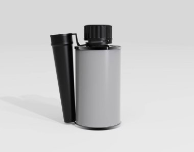 Matte Bottle with Spout Cap Mockup Isolated On WQhite Background. 3d illustration