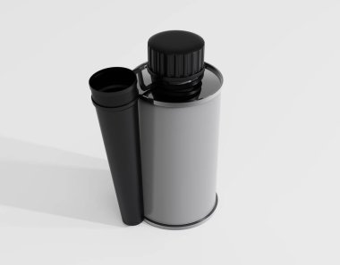 Matte Bottle with Spout Cap Mockup Isolated On WQhite Background. 3d illustration