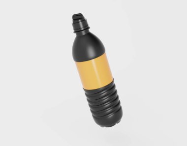matte pet bottle with sport cap isolated white background. 3d illustration