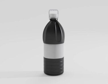 Matte Bottle Mockup Isolated On Gray Background. 3d illustration