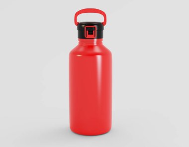 Matte Spor Şişe Modeli Beyaz Arkaplanda İzole Edildi. 3d illüstrasyon