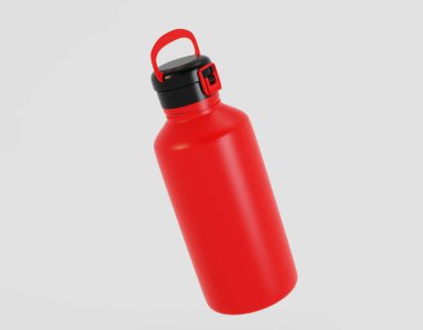 Matte Spor Şişe Modeli Beyaz Arkaplanda İzole Edildi. 3d illüstrasyon